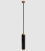 Immagine di Sospensione Moderna per Penisola Cilindro Nero e Oro Led Ø6 cm Lux ACB