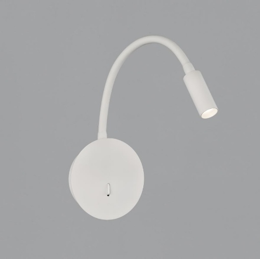 Immagine di Faretto Bianco Snodabile Luce Da Comodino Led 3000k Lyon ACB