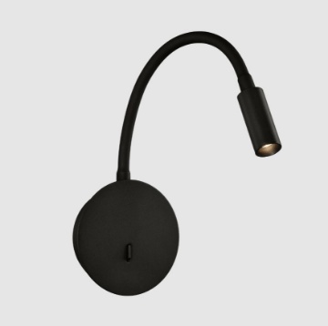 Immagine di Applique Lyon Nero Spot Led Luce Lettura Notturna con Braccio Orientabile ACB