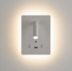 Immagine di Applique Led Camera da Letto Con Luce Lettura Orientabile Manat Bianco ACB