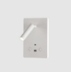 Immagine di Applique Led Camera da Letto Con Luce Lettura Orientabile Manat Bianco ACB
