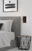 Immagine di Applique Nera Per Comodini Doppio Led Con Faretto Orientabile Manat ACB