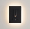 Immagine di Applique Nera Per Comodini Doppio Led Con Faretto Orientabile Manat ACB