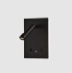 Immagine di Applique Nera Per Comodini Doppio Led Con Faretto Orientabile Manat ACB