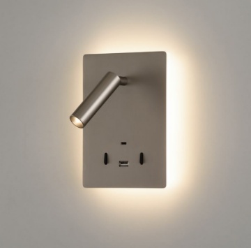 Immagine di Applique Nichel Manat Doppio Led Con Spot Orientabile ACB