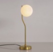 Immagine di Lampada Comodino Oro Con Sfera Vetro Bianco Maui 55 cm ACB