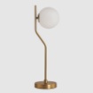 Immagine di Lampada Comodino Oro Con Sfera Vetro Bianco Maui 55 cm ACB
