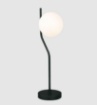 Immagine di Lampada Da Tavolo Metallo Nero Sfera Bianca Maui 55cm ACB