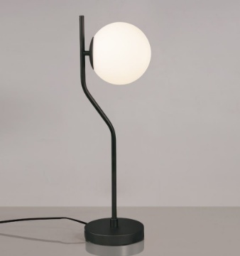 Immagine di Lampada Da Tavolo Metallo Nero Sfera Bianca Maui 55cm ACB