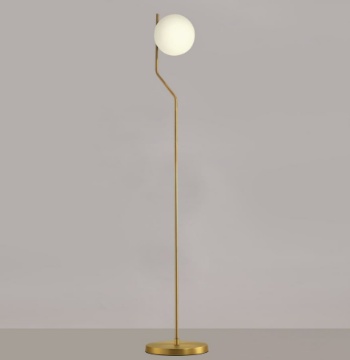 Immagine di Piantana Oro Antico Maui 145 cm Con Sfera Vetro Bianco ACB