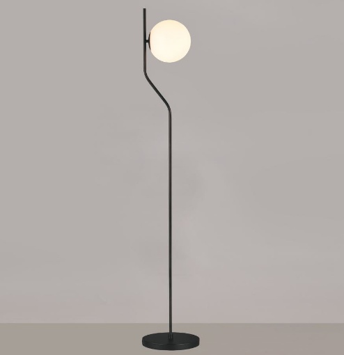 Immagine di Piantana Moderna Maui Nera 145 cm Con Sfera Vetro ACB