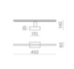 Immagine di Applique Lineare Nera Specchio Bagno Menorca Led 4000k IP44 ACB