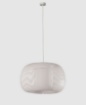 Immagine di Lampada a Sospensione Design Bombato Tessuto Bianco Mirta 38 cm ACB