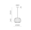 Immagine di Lampada a Sospensione Design Bombato Tessuto Bianco Mirta 38 cm ACB