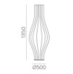 Immagine di Piantana Decorativa Bianca Bombata 135 cm Vaso Mirta 3xE27 ACB