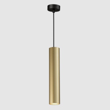 Immagine di Sospensione Illuminazione Tavoli e Penisole Paralume Cilindro Rigato Oro GU10 Modrian ACB