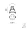 Immagine di Incasso Rotondo Nero 64mm Orientabile Led 5w CCT Move ACB