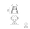 Immagine di Faretto Incasso Orientabile Bianco Led 12w CCT 85mm Move ACB
