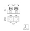 Immagine di Lampada Rettangolare da Incasso con Doppio Faretto Move Nero Led 24w 2700k o 3000k ACB