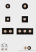 Immagine di Lampada Rettangolare da Incasso con Doppio Faretto Move Nero Led 24w 2700k o 3000k ACB
