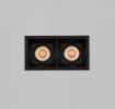 Immagine di Faretto Incasso Rettangolare Nero 2 Luci Led 24w CCT 2700k 3000k ACB