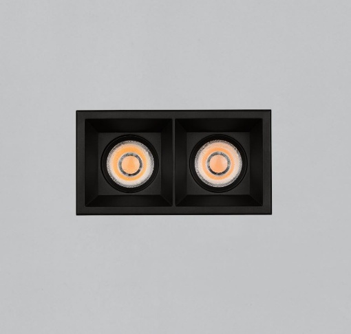 Immagine di Lampada Rettangolare da Incasso con Doppio Faretto Move Nero Led 24w 2700k o 3000k ACB