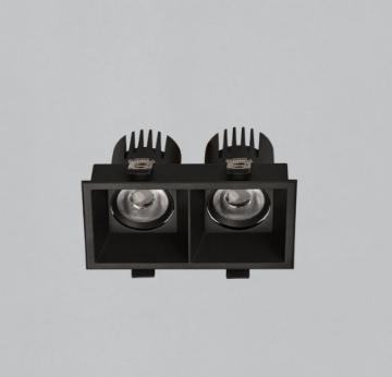 Immagine di Faretto Incasso Rettangolare Nero 2 Luci Led 24w CCT 2700k 3000k ACB