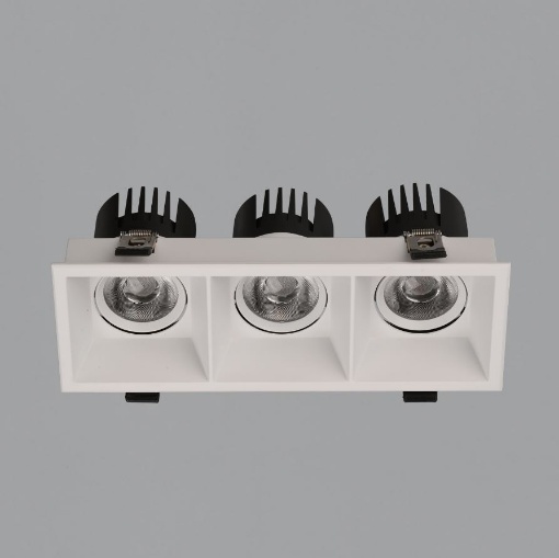 Immagine di Struttura Da Incasso Bianca Tre Faretti Orientabili Led 36w CCT Move ACB