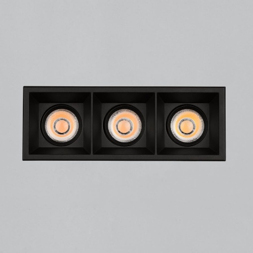 Immagine di Lampada Nera Triplo Faretto da Incasso Move Led 36w 2700k o 3000k ACB