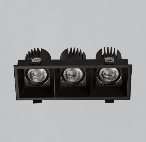 Immagine di Struttura Incasso Nero Tre Faretti Orientabili Led 36w CCT Move ACB