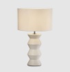 Immagine di Lume Decorativo Comò Ibiza 1xE27 Base Ceramica e Paralume Stoffa Bianco Ø50 cm ACB 