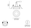 Immagine di Faretto da Incasso Orientabile Bianco Musca 108mm GU10 ACB