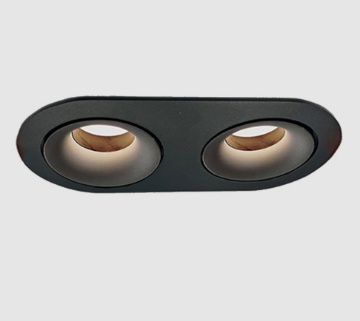 Immagine di Faretto Da Incasso Due Luci Orientabili Nero Musca ACB
