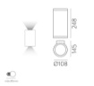 Immagine di Applique per Esterno Biemissione 2xE27 Nori Cilindro Bianco IP65 ACB