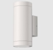 Immagine di Applique Esterna Biemissione 2xE27 Nori Cilindro Bianco IP65 ACB