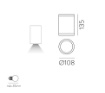 Immagine di Lampada Soffitto Per Esterni Cilindro Bianco E27 Nori IP65 ACB