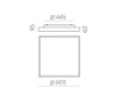 Immagine di Plafoniera Nera Quadrata Doppio Led CCT 2700K/3000K Oporto 60x60 cm ACB