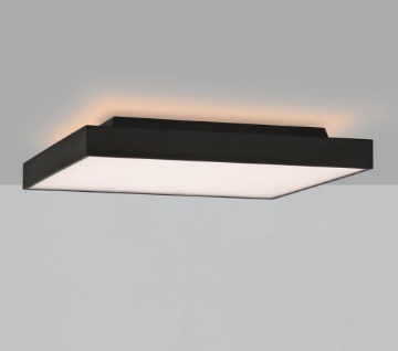 Immagine di Plafoniera Nera Quadrata Doppio Led CCT 2700K/3000K Oporto 60x60 cm ACB