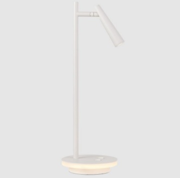 Immagine di Lumetto Scrivania Design Minimal Moderno Panau Bianco Doppio Led Base+Spot ACB