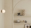 Immagine di Applique Parma Base Oro Con Sfera Vetro Opale 15cm IP44 ACB