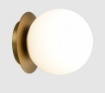 Immagine di Applique Parma Base Oro Con Sfera Vetro Opale 15cm IP44 ACB