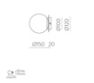 Immagine di Lampada Parete Soffitto Sfera Bianca Con Base Nera Parma IP44 ACB