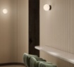 Immagine di Lampada Parete Soffitto Sfera Bianca Con Base Nera Parma IP44 ACB