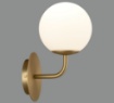 Immagine di Applique Oro Per Comodino Con Sfera Vetro Bianco Parma IP44 ACB