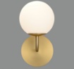 Immagine di Applique Oro Per Comodino Con Sfera Vetro Bianco Parma IP44 ACB