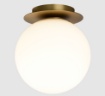 Immagine di Lampada da Soffitto Parma Oro con Sfera 18 cm Vetro Bianco IP44 ACB