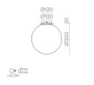 Immagine di Lampada Soffitto IP44 Nera Con Sfera Vetro Bianco 30 cm Parma ACB