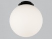 Immagine di Lampada Soffitto IP44 Nera Con Sfera Vetro Bianco 30 cm Parma ACB