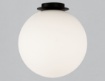 Immagine di Lampada Soffitto IP44 Nera Con Sfera Vetro Bianco 30 cm Parma ACB
