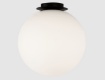 Immagine di Lampada Soffitto IP44 Nera Con Sfera Vetro Bianco 30 cm Parma ACB